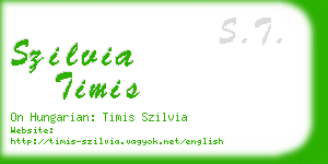 szilvia timis business card